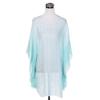 TrendsBlue Chiffon Geometric Sheer Kimono Wrap Blouse Poncho Beach Cover Up, Light Blue view 2