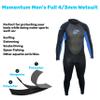 H2Odyssey Momentum 4/3mm Wetsuit for Men - Mens Long Sleeve Swimsuit for Surf Board and Deep Sea Diving - 4 Way Stretch Material Mens Swimsuit (Large, Blue) view 4