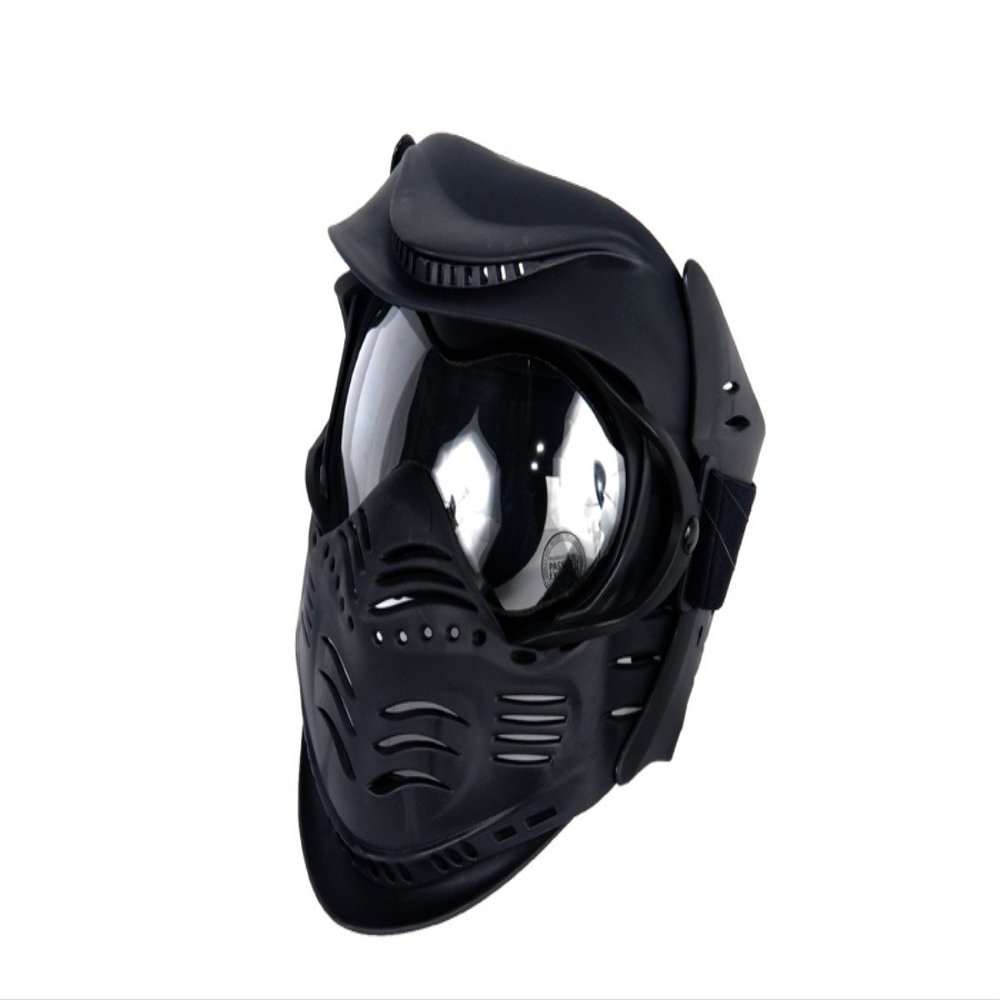 Lancer Tactical Airsoft Double Pane Lens Full Face Safety Mask - Black