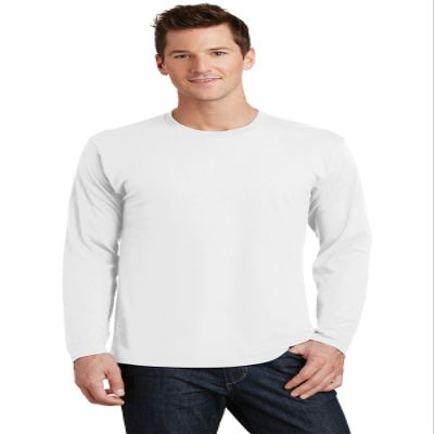 PORT AND COMPANY Long Sleeve Fan Favorite Tee (PC450LS) White, 5XL