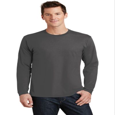 PORT AND COMPANY Long Sleeve Fan Favorite Tee (PC450LS) Charcoal, 6XL