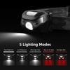 Lepro LED Headlamp Rechargeable - Super Bright Head Lamp with 5 Modes for Camping & Hiking Gear Essentials, IPX4 Waterproof Headlight Flashlight with Red Light, USB Cable Included view 2