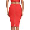 HLBandage Women's High Waist Elastic Rayon Bandage Pencil Skirt(M, Red) view 1
