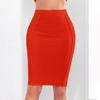 HLBandage Women's High Waist Elastic Rayon Bandage Pencil Skirt(M, Red) view 2