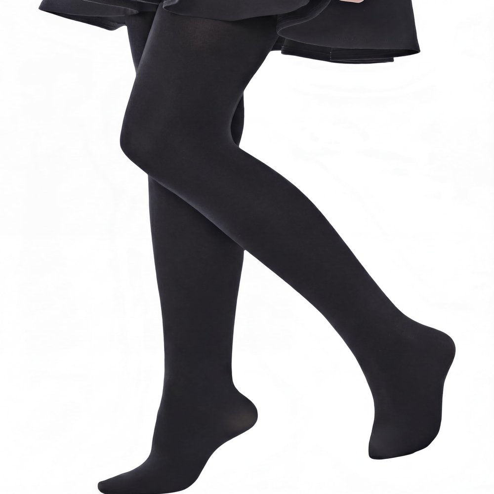 leg elegant Ballet Footed Dance Tights for Toddler and Kids Girls 50D (Black,11-13)