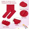 leg elegant Ballet Footed Dance Tights for Toddler and Kids Girls 50D (Red,11-13) view 4