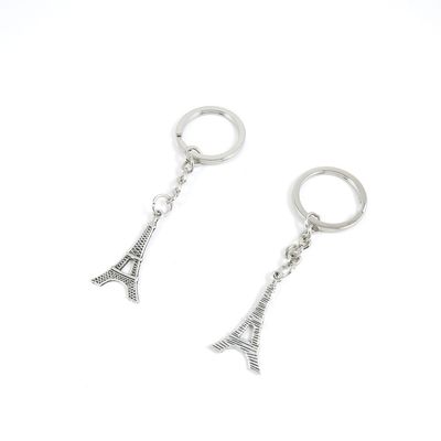BLUESTONE Charms 50 Pieces Keyrings Keychains Door Car Keys Rings Tags Chain Antique Silver Tone Bulk Lots R6NP3W Paris Eiffel Tower