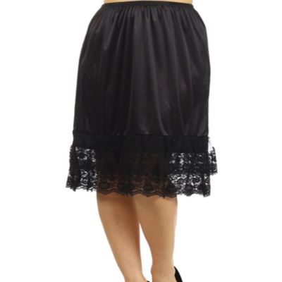 Melody Women's Extra Long Ivory Extender Slip Black Mocha Ivory (Small, Black)