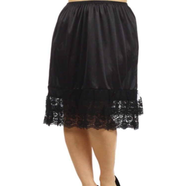 Melody Women's Extra Long Ivory Extender Slip Black Mocha Ivory (Small, Black)