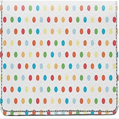 123 Cheap Checks Rainbow Dots Designer Checkbook Cover, with Credit Card Slots and Pen Loop