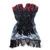 TrendsBlue Large Wide Chiffon Feather Fringe Kimono Wrap Poncho Blouse Beach Cover Up, Grey view 1