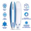 Wavestorm 8ft Classic Surfboard // Foam Wax Free Soft Top Longboard for Adults and Kids of All Levels of Surfing view 4