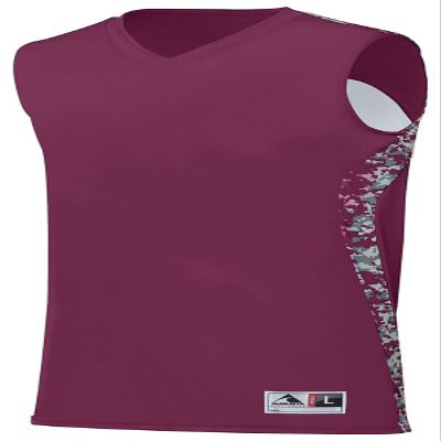 Augusta Sportswear Boys Hook Shot Reversible Jersey, Maroon/Maroon Digi, Small