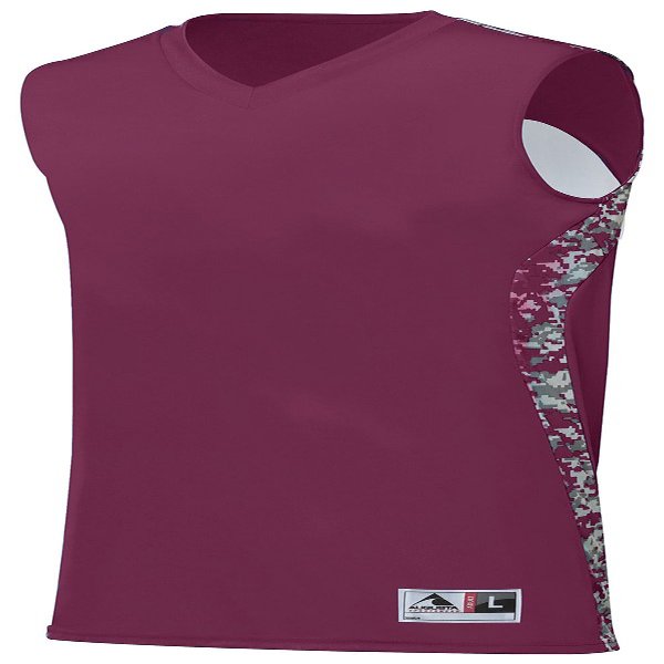 Augusta Sportswear Boys Hook Shot Reversible Jersey, Maroon/Maroon Digi, Small