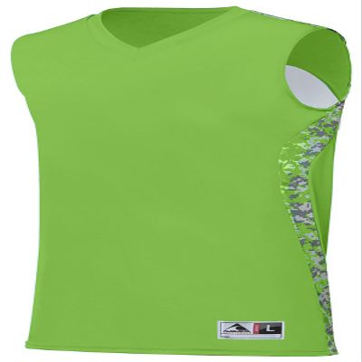 Augusta Sportswear Boys Hook Shot Reversible Jersey, Lime/Lime Digi, Large