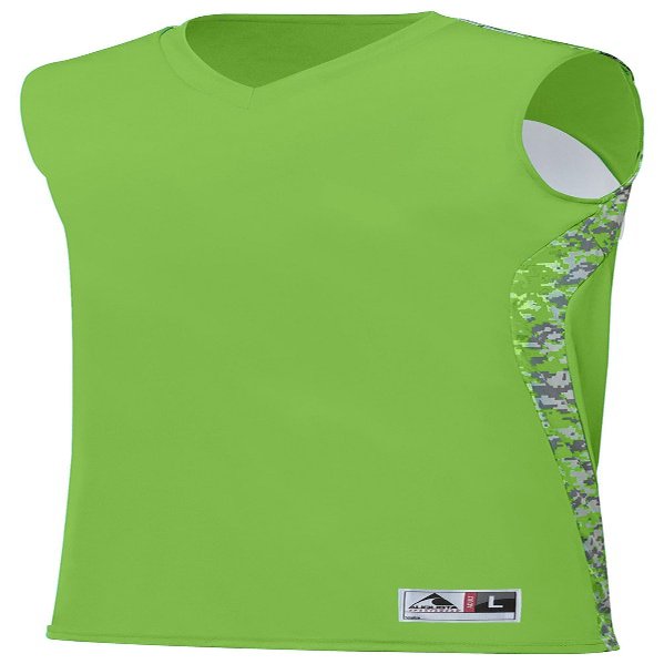 Augusta Sportswear Boys Hook Shot Reversible Jersey, Lime/Lime Digi, Large