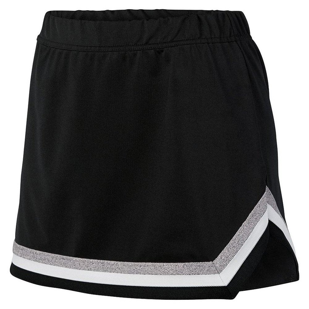 Augusta Sportswear Girls Pike Skirt XS Black/White/Metallic Silver