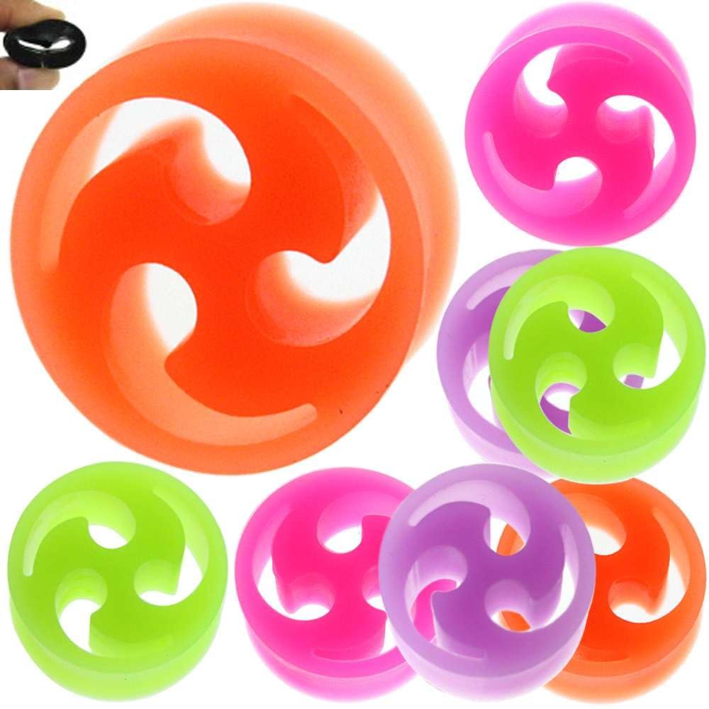 MoDTanOiz 9/16 inch Gauge Gauges 14mm 00g 10mm 0g 8mm Ear Plugs Plug Weight Flesh Tunnels Tunnel Streching Ears Double Single Flare Steel Stone Wood Earrings Silicone Men Women Black 9/16" 14mm