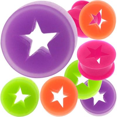MoDTanOiz - Flesh tunnels 5/8 inch Gauge Gauges 16mm Ear Plugs Plug Flesh Tunnels Tunnel 2g 0g 8mm 00g 10mm 0 00 1/2 Weight Men Women Ears Steel Stone Earrings Silicone Black 5/8" 16mm