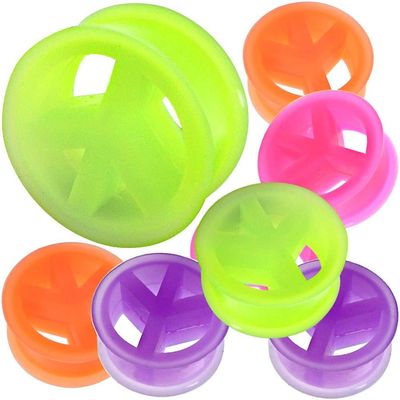MoDTanOiz 11/16 inch Gauge Gauges 18mm 3/4 20mm Ear Plugs Plug Weight Flesh Tunnels Tunnel Streching Ears Double Single Flare Steel Stone Wood Earrings Silicone Men Women Black 11/16" 18mm