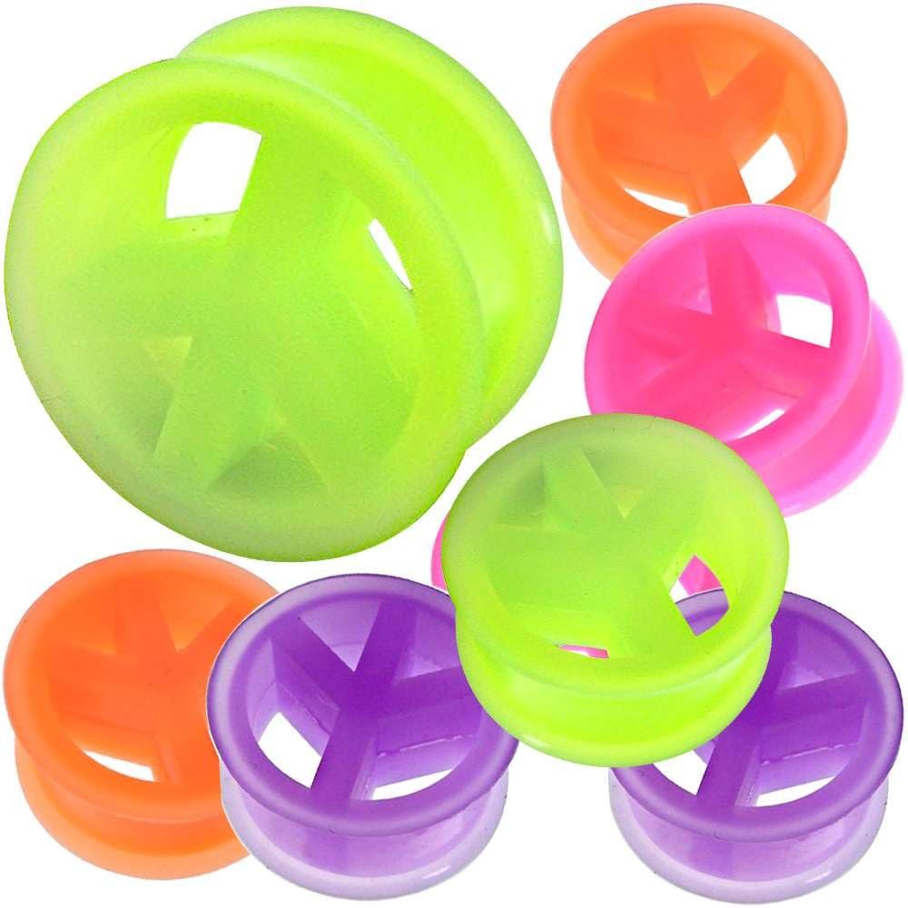 MoDTanOiz 11/16 inch Gauge Gauges 18mm 3/4 20mm Ear Plugs Plug Weight Flesh Tunnels Tunnel Streching Ears Double Single Flare Steel Stone Wood Earrings Silicone Men Women Black 11/16" 18mm