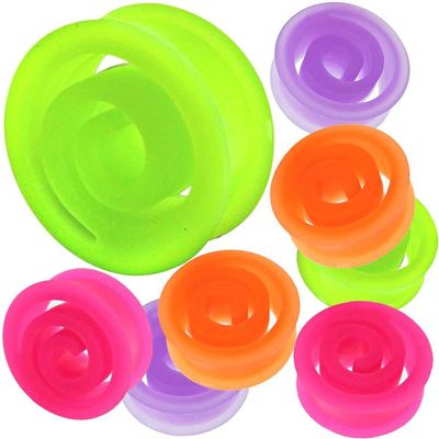 MoDTanOiz 15/16 inch Gauge Gauges 24mm 1" 26mm 25mm Ear Plugs Plug Weight Tunnels Tunnel Streching Ears Double Single Flare Steel Stone Wood Earrings Silicone Men Women Black 15/16" 24mm