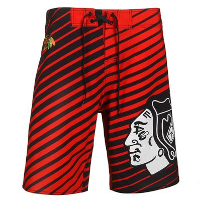 FOCO Chicago Blackhawks Stripes Poly Boardshort