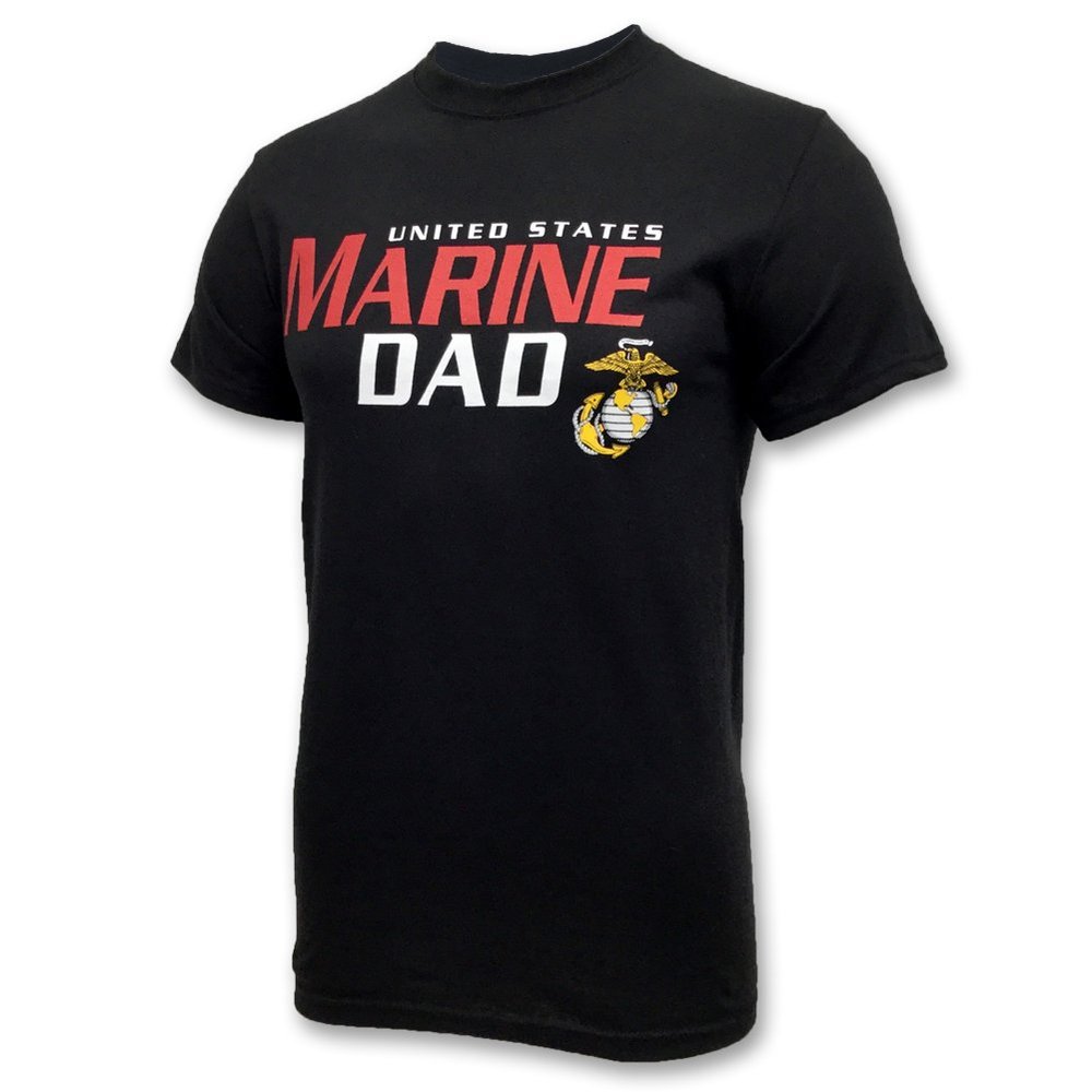 Armed Forces Gear Men's US Marine Dad Short-Sleeve T-Shirt - Officially Licensed United States Marines Shirts for Men (Black, 3X-Large)