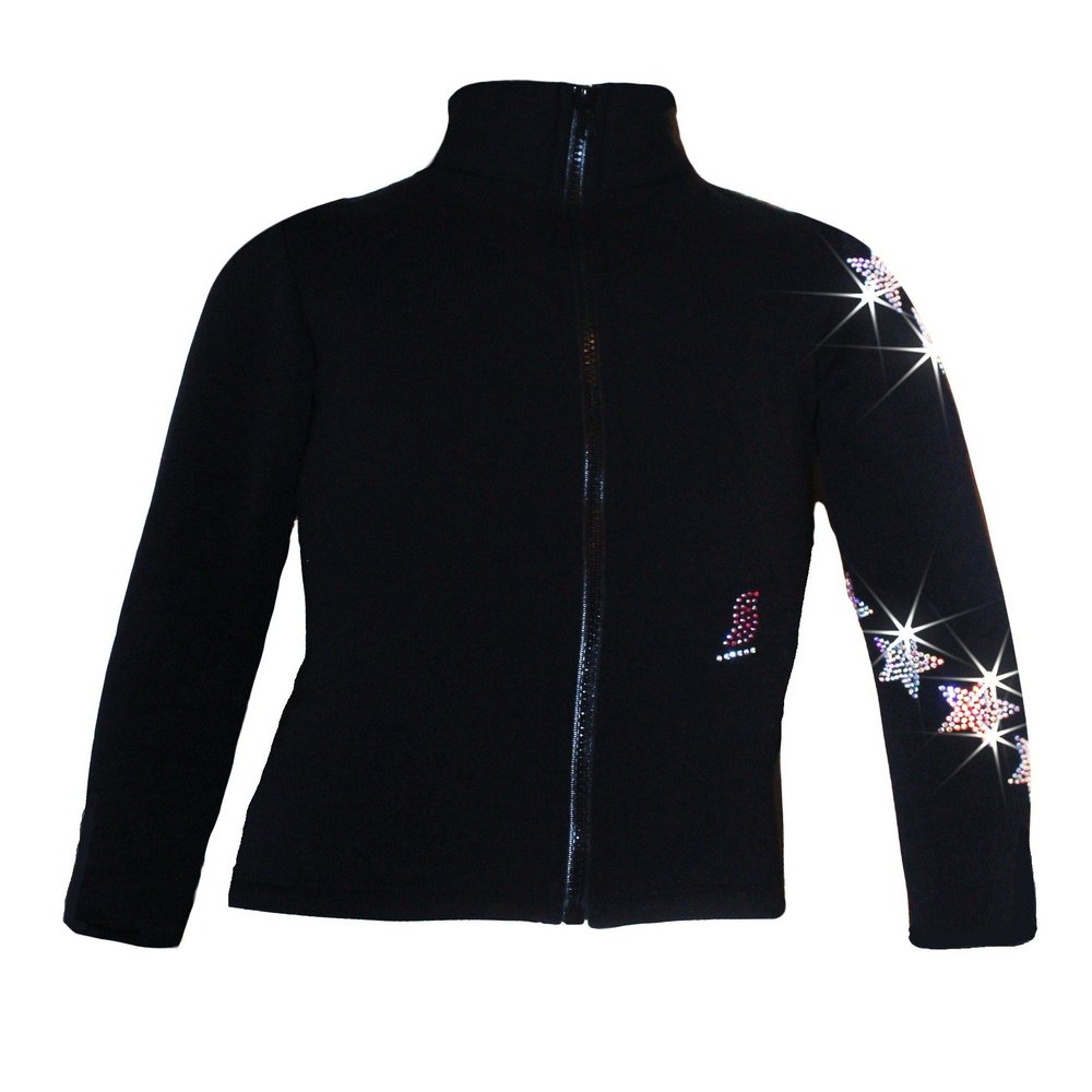 Ice Fire Polartec Fleece Spiral Stars Jacket (AB Crystals, Child Medium)