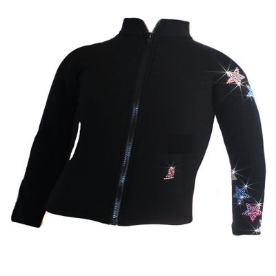 Ice Fire Polartec Fleece Spiral Stars Jacket (Blue/Red/White, Adult XSmall)