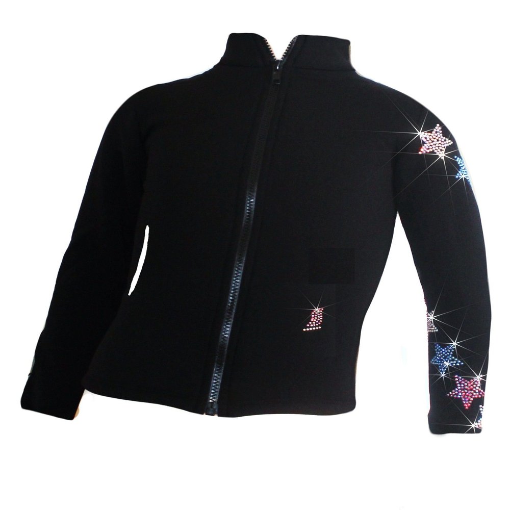 Ice Fire Polartec Fleece Spiral Stars Jacket (Blue/Red/White, Adult XSmall)