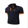 Legou Mens Polo T-Shirt Solid Polo Tee 10-Color Basic Slim Top Fashion Casual T-Shirt Dark Blue XXXL view 1