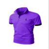 Bestgift Men's Casual Slim Short Sleeve Polo T-Shirt Purple L view 1