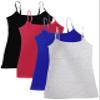4 Pack: Active Basic Cami Tanks in Many Colors (2X, Black/Red/Royal/HGray) view 1