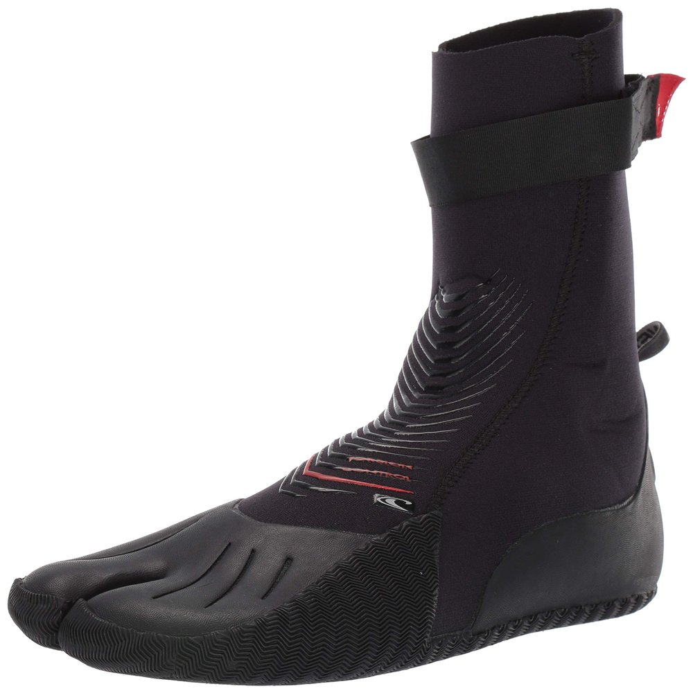 O'Neill Heat 3mm Split Toe Neoprene Boot with Textured Rubber Sole for Cold Water Surfing, Paddleboarding, Snorkeling, and Any Water Activities, Black, 5