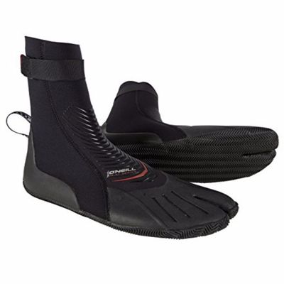 O'Neill Heat 3mm Split Toe Neoprene Boot with Textured Rubber Sole for Cold Water Surfing, Paddleboarding, Snorkeling, and Any Water Activities, Black, 6
