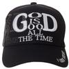 Artisan Owl God is Good All The Time with I Love Jesus on Back Baseball Cap - Religious Christian Spiritual Embroidered Hat (Black, Baseball Cap) view 1