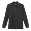 French Toast Boys' Pique Polo School Uniform Shirt with Long Sleeves for Boys and Girls, Black, 18/20 Husky view 1