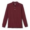 French Toast Boys' Pique Polo School Uniform Shirt with Long Sleeves for Boys and Girls, Burgundy, 14/16 Husky view 1