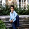 French Toast Boys' Relaxed Fit Twill Pant with Adjustable Waist in Standard Slim and Husky, Navy Blue, 14 Slim view 2