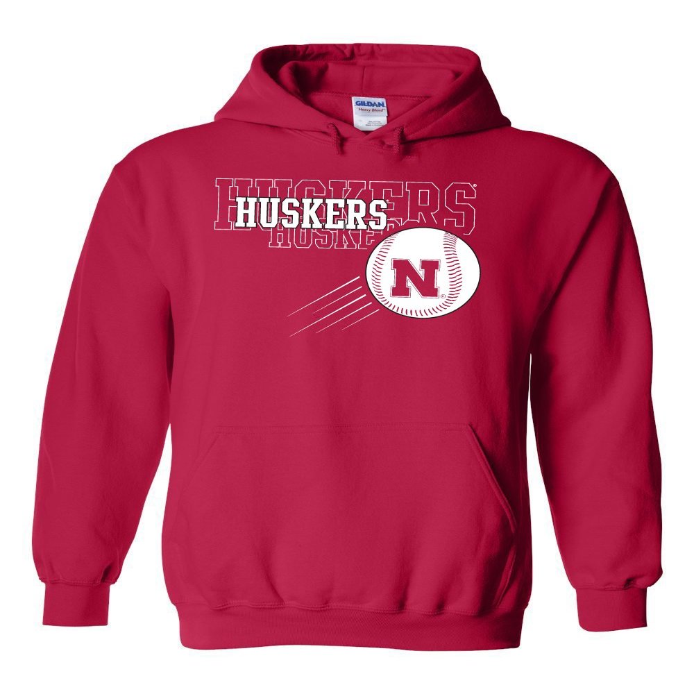 CornBorn Nebraska Huskers x 3 Baseball Hooded Sweatshirt - Red - XL