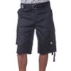 Pro Club Men's Cotton Twill Cargo Shorts with Belt, 52", Navy view 1