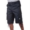 Pro Club Men's Cotton Twill Cargo Shorts with Belt, 52", Navy view 2