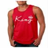 ALLNTRENDS Couple Tank Top Queen and King White Letters Valentine's Day Shirt (Womens L Mens L, Red) view 2