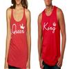 ALLNTRENDS Couple Tank Top Queen and King White Letters Valentine's Day Shirt (Womens L Mens L, Red) view 3