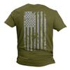 Haase Unlimited Silver American Flag - USA Patriotic Freedom Men's T-Shirt (Olive - Back Print, Medium) view 1