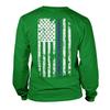 Haase Unlimited Blue Line American Flag - Police Support Unisex Long Sleeve Shirt (Kelly - Back Print, XXX-Large) view 1