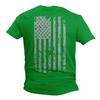 Haase Unlimited Silver American Flag - USA Patriotic Freedom Men's T-Shirt (Kelly - Back Print, Large) view 1