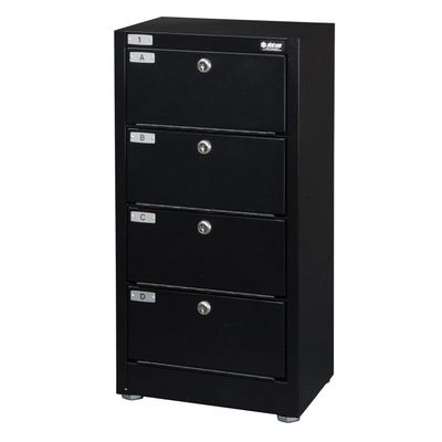Datum Argos Pistol Safe, 4 Tier, 12"W x 8"D x 23"H, 8 Pistol Cap. Hasp Lock, Gray