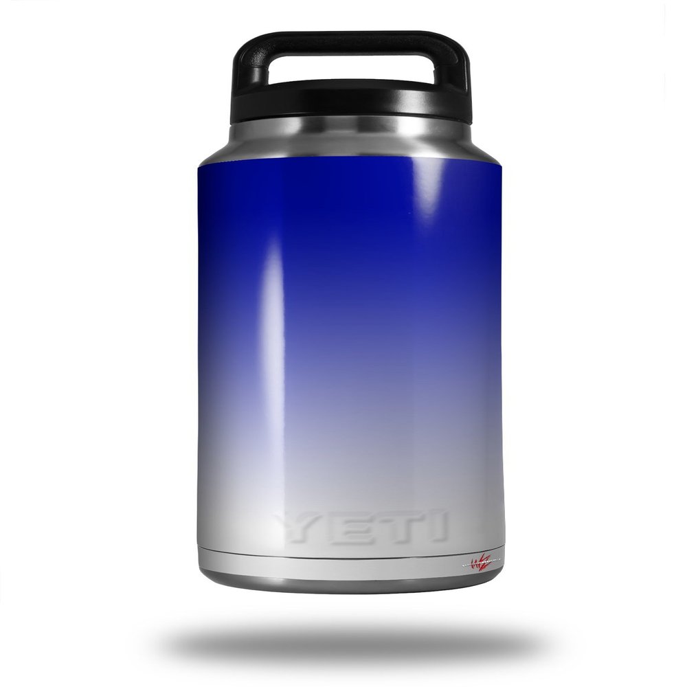 WraptorSkinz Skin Decal Wrap for Yeti Rambler Bottle 36oz Smooth Fades White Blue (YETI NOT Included)